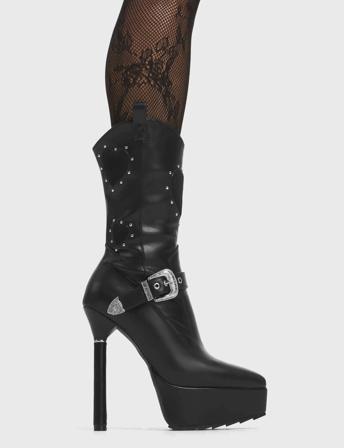 lamoda Anger Management Western Platform Calf Boots