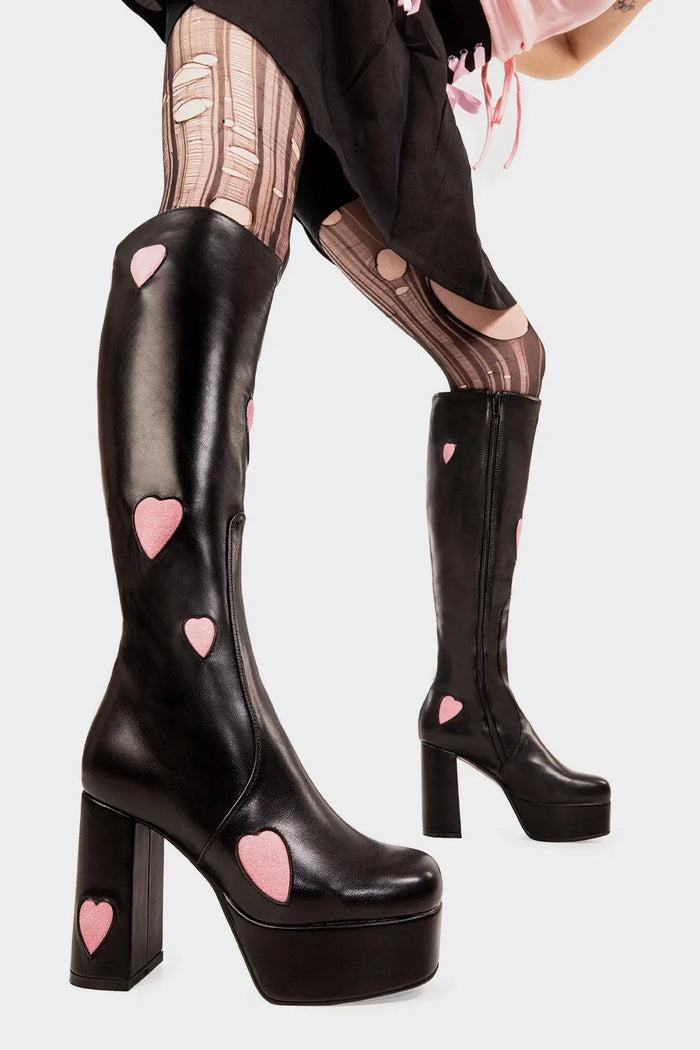 Lamoda Candyfloss Love Wide Calf Platform Knee High Boots