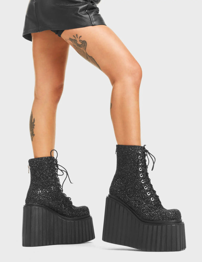 Lamoda Cross Roads Chunky Creeper Platform Ankle Boots
