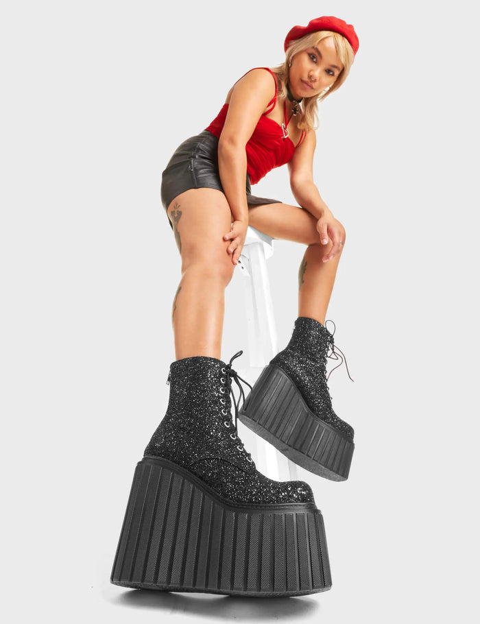 Lamoda Cross Roads Chunky Creeper Platform Ankle Boots