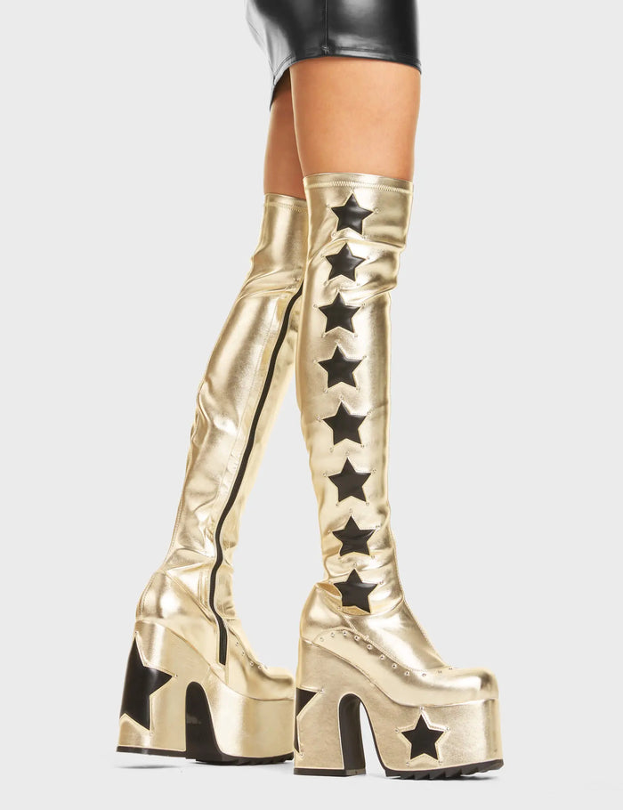 Lamoda Electricity Chunky Platform Thigh High Boots