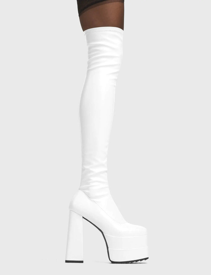lamoda Fantasies Wide Calf Platform Thigh High Boots