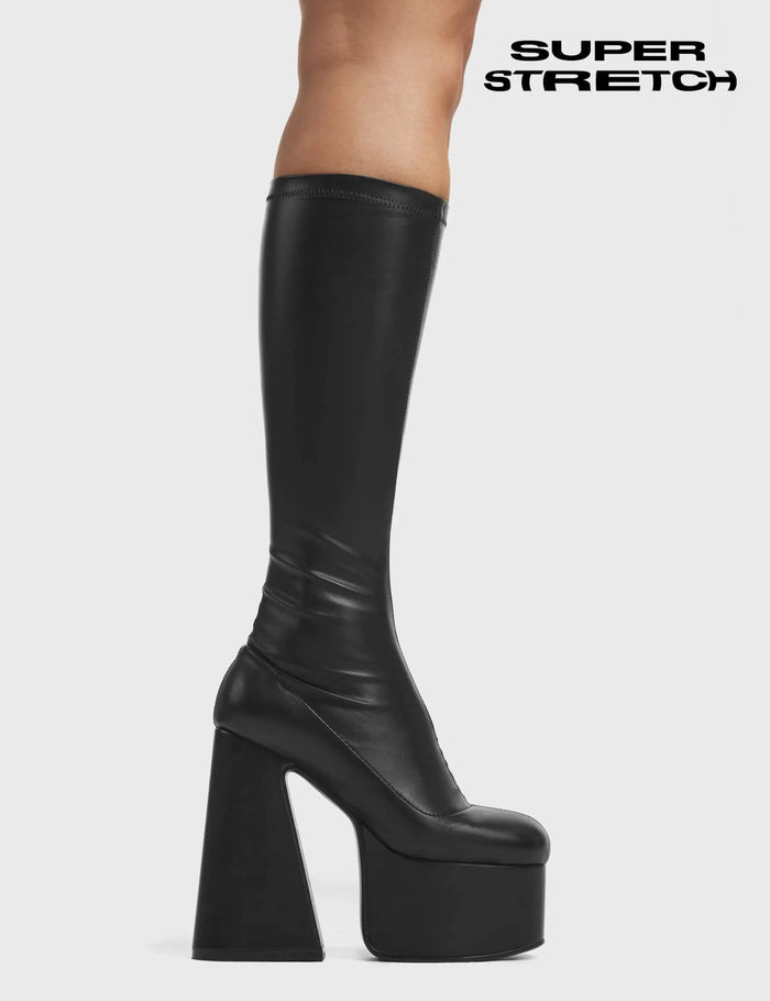 lamoda Hate You Super Stretch Platform Knee High Boots