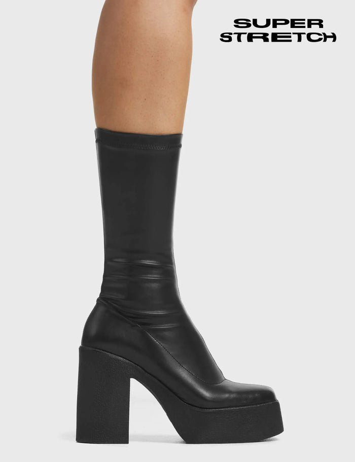 Lamoda Holler Back Super Stretch Platform Calf Boots