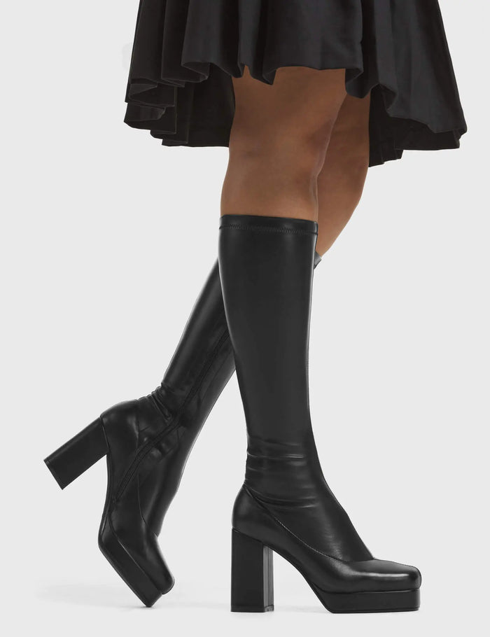 Lamoda Humble Super Stretchy Chunky Platform Knee High Boots