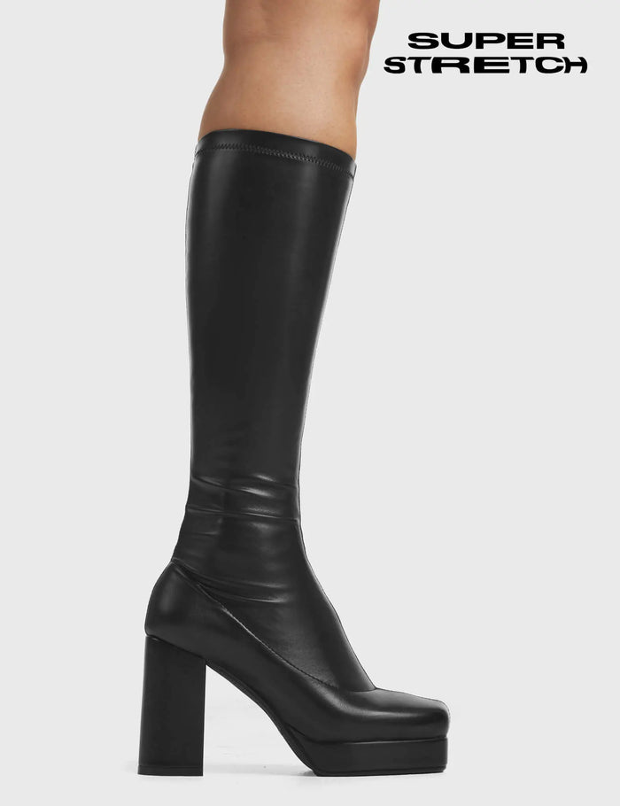 lamoda Humble Super Stretchy Chunky Platform Knee High Boots