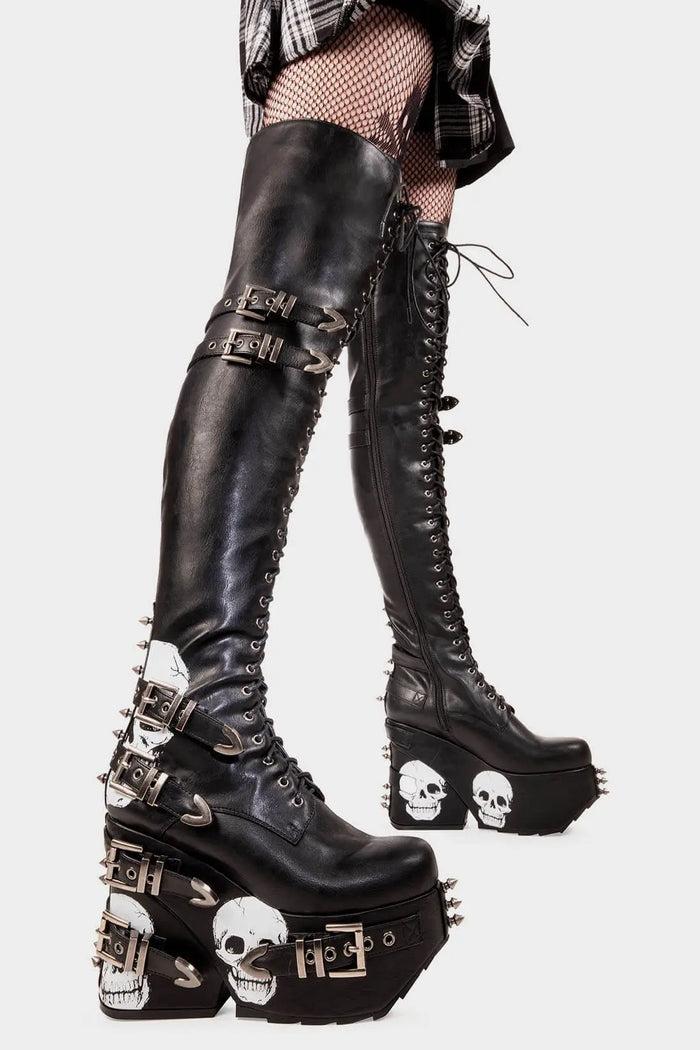 Lamoda Irrational Thoughts Chunky Platform Thigh High Boots