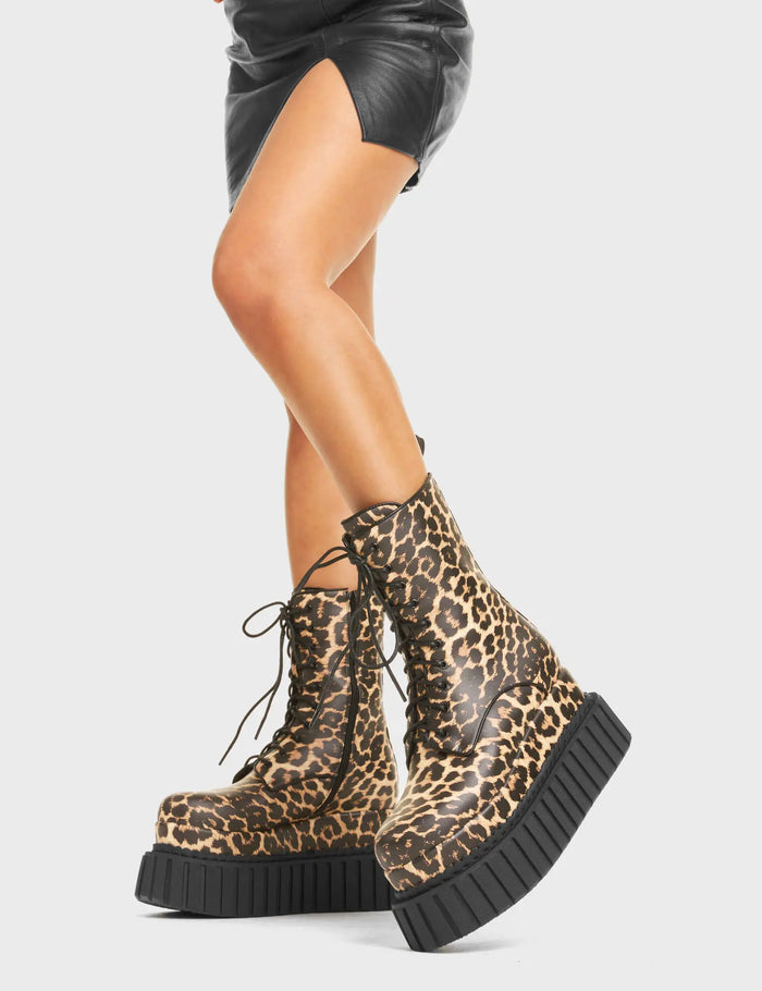 Lamoda Jungle Queen Chunky Creeper Platform Ankle Boots