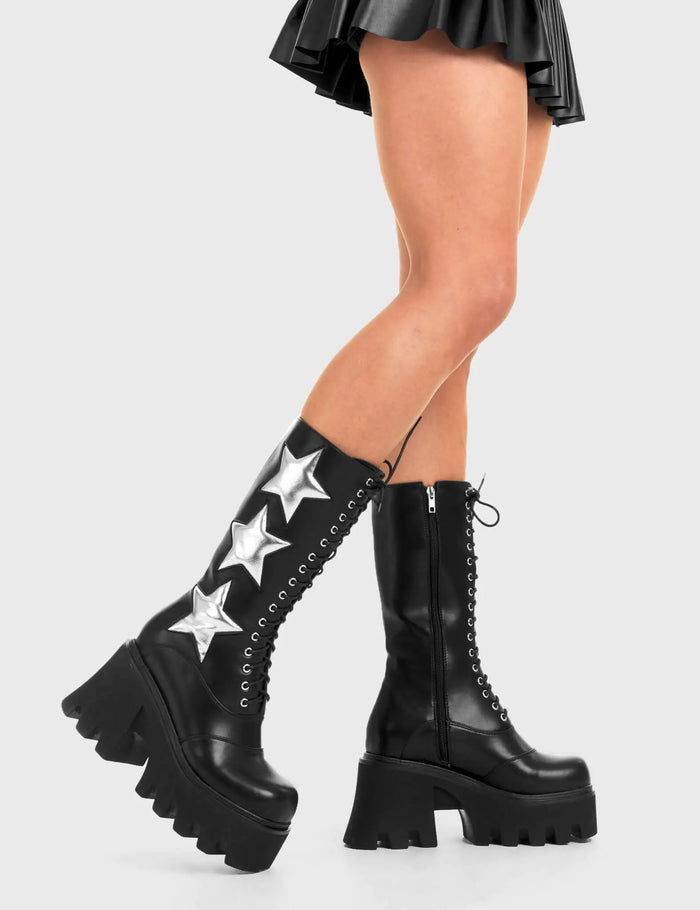 Lamoda Big League Chunky Platform Calf Boots