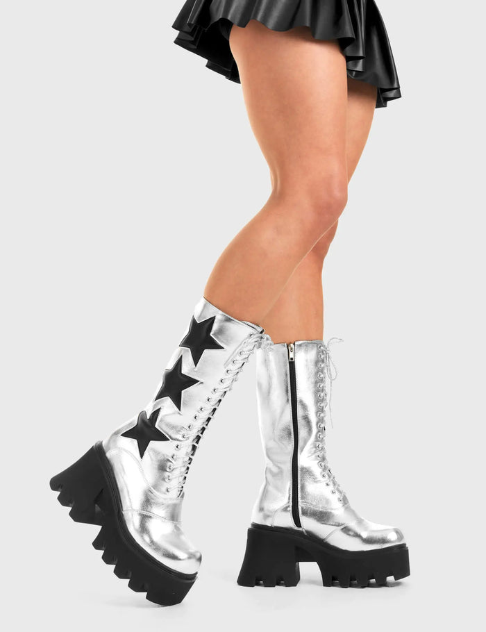 lamoda Big League Chunky Platform Calf Boots
