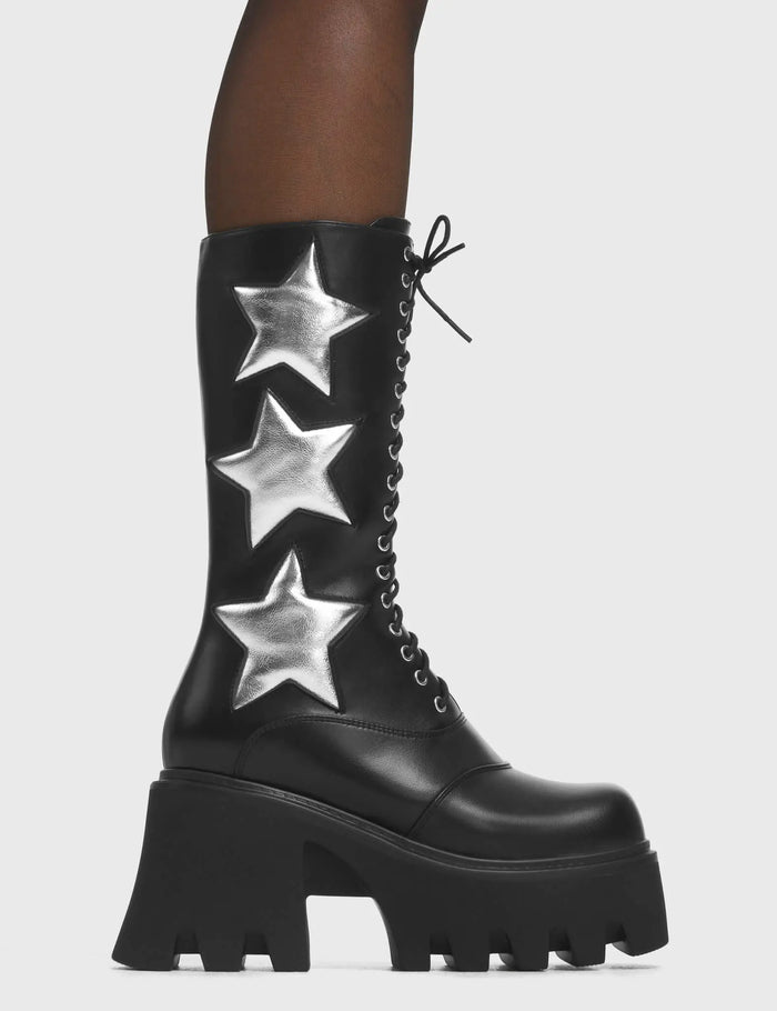 lamoda Big League Chunky Platform Calf Boots
