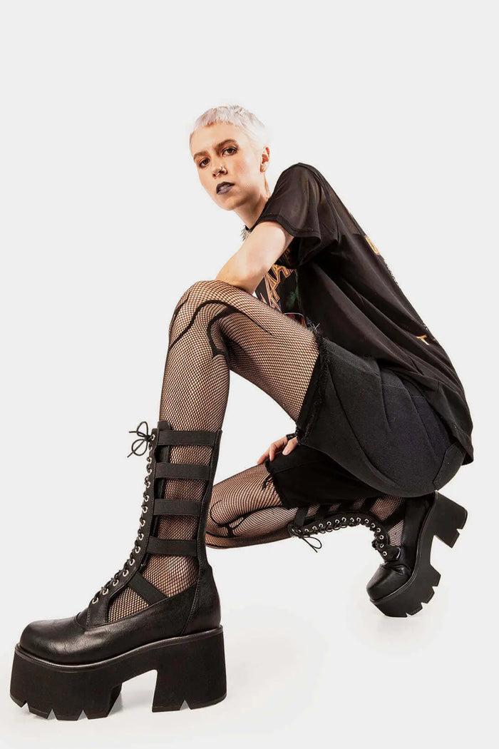 Lamoda Blatant Chunky Platform Calf Boots