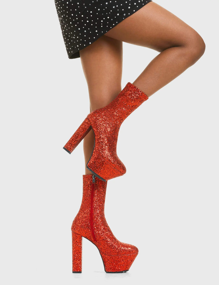 lamoda Bling Platform Ankle Boots