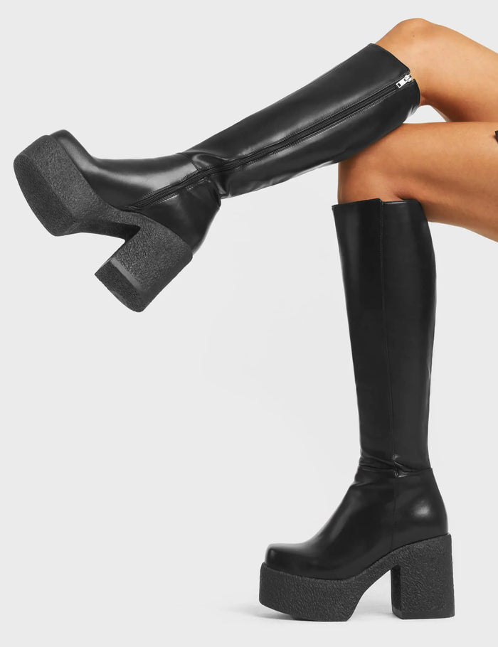 Lamoda Called Out Chunky Platform Knee High Boots