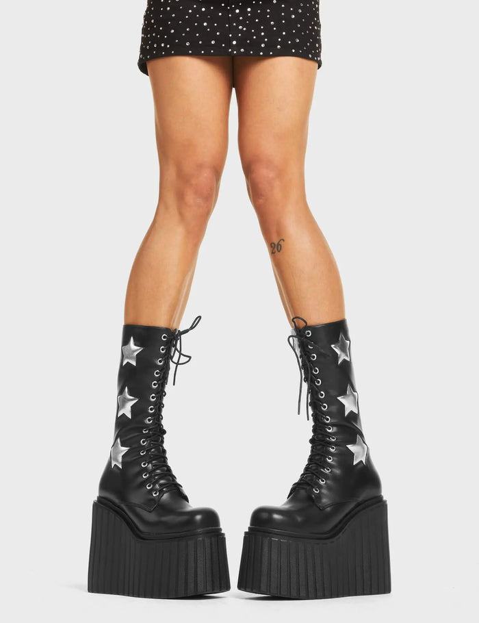 Lamoda Can't Cope Chunky Creeper Calf Boots