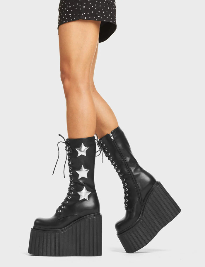 Lamoda Can't Cope Chunky Creeper Calf Boots