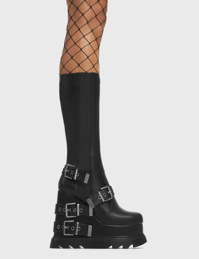 lamoda Causing Riots Chunky Platform Calf Boots