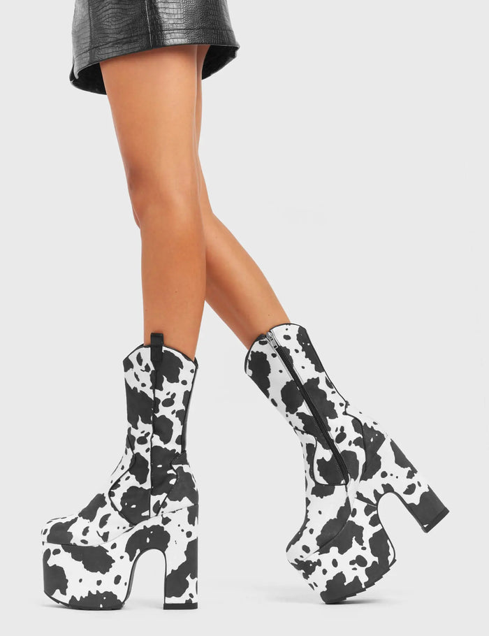 Lamoda Cowbell Chunky Platform Calf Boot