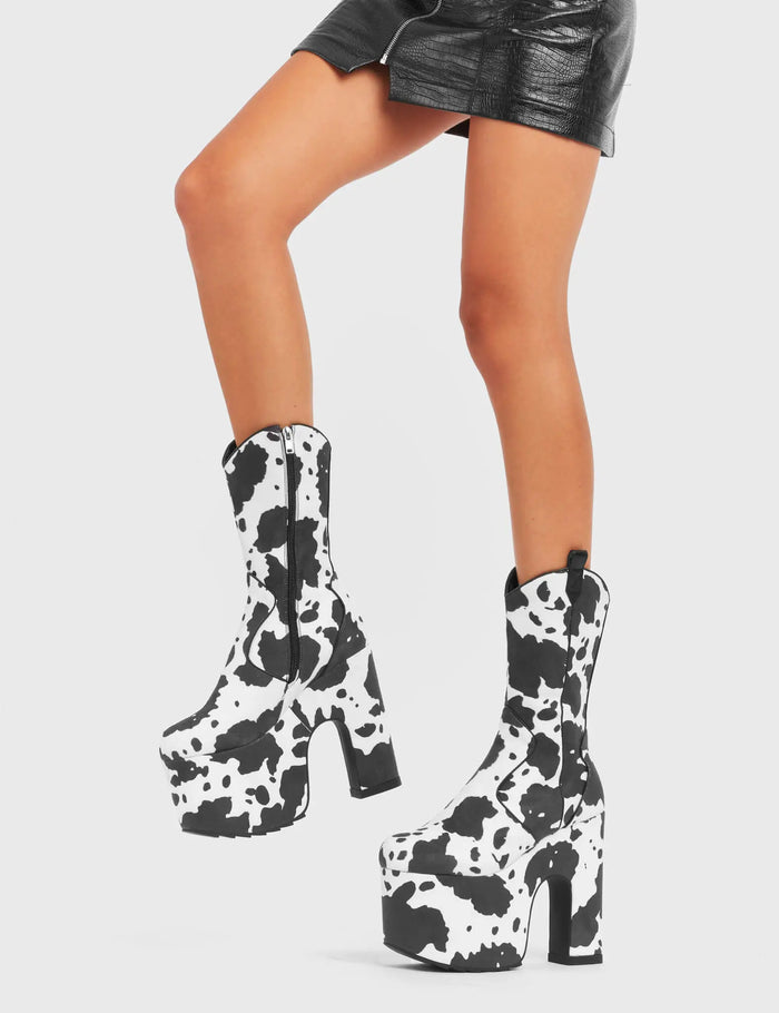 lamoda Cowbell Chunky Platform Calf Boot