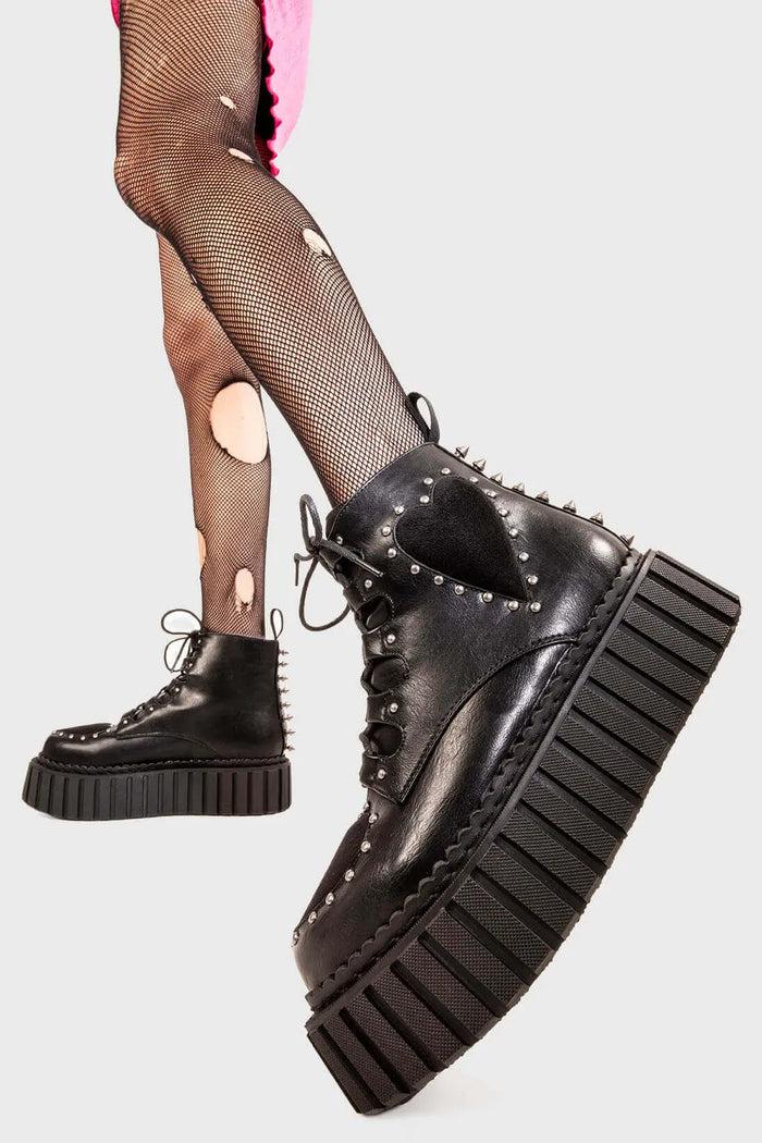 lamoda Cross Your Heart Chunky Ankle Creeper Boots