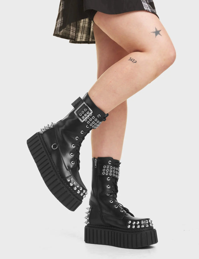 lamoda Crystal Clear Chunky Creeper Ankle Boots