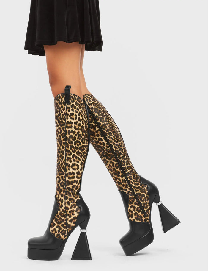 Lamoda Curious Platform Knee High Boots