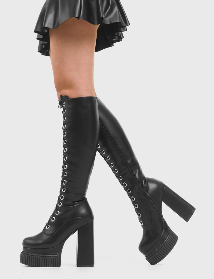 Lamoda Elevators Creeper Platform Knee High Boots