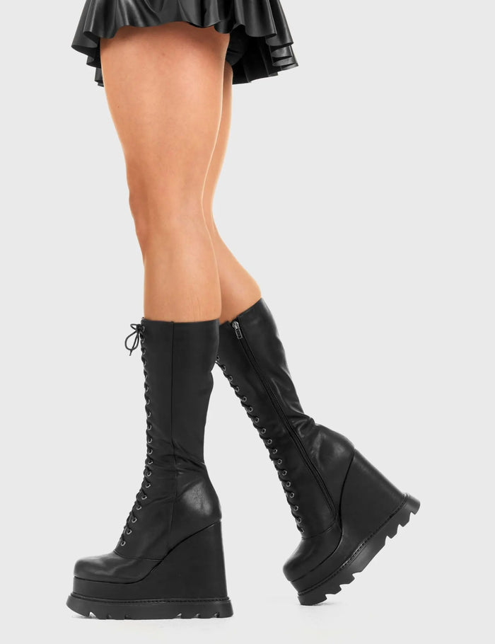 Lamoda Empty Space Chunky Platform Calf Boots