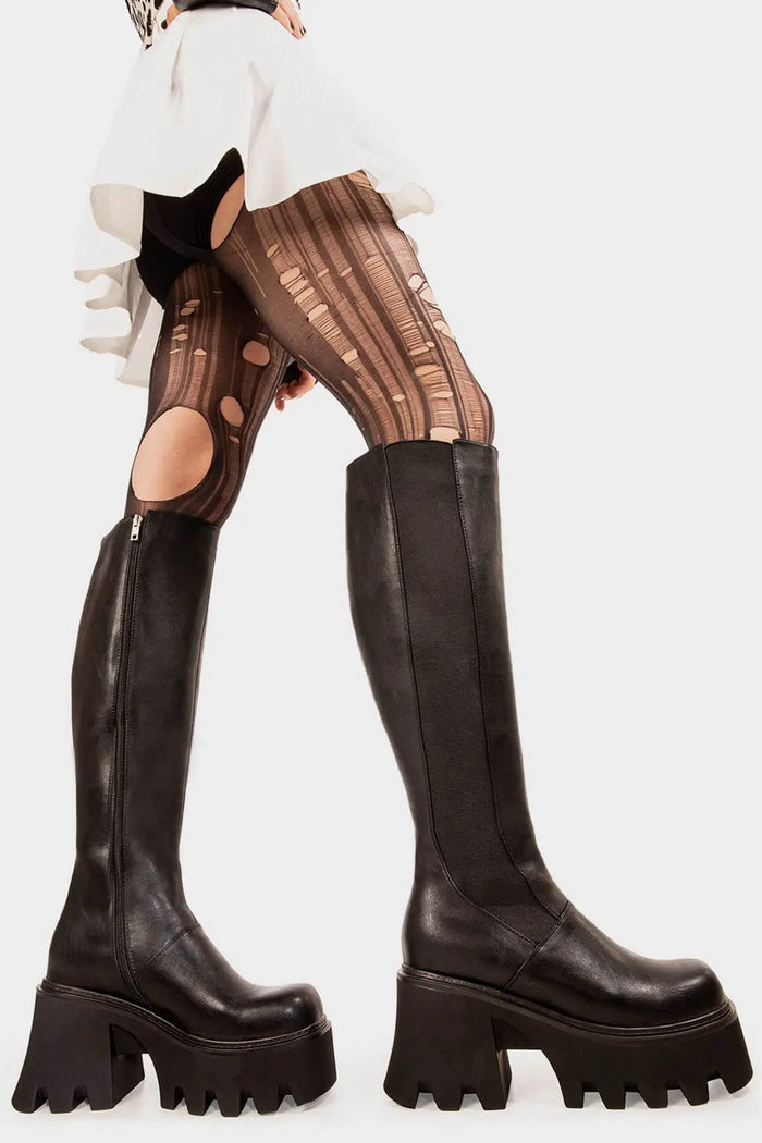 Lamoda For You Chunky Platform Knee High Boots