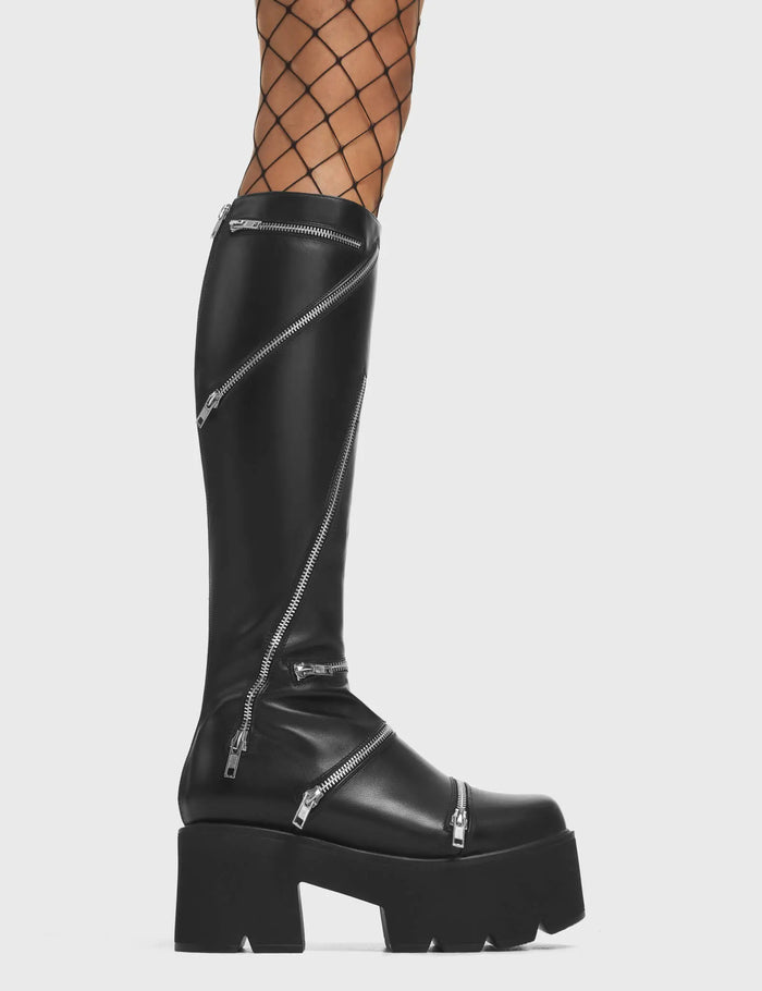 lamoda Go Figure Chunky Platform Knee High Boots