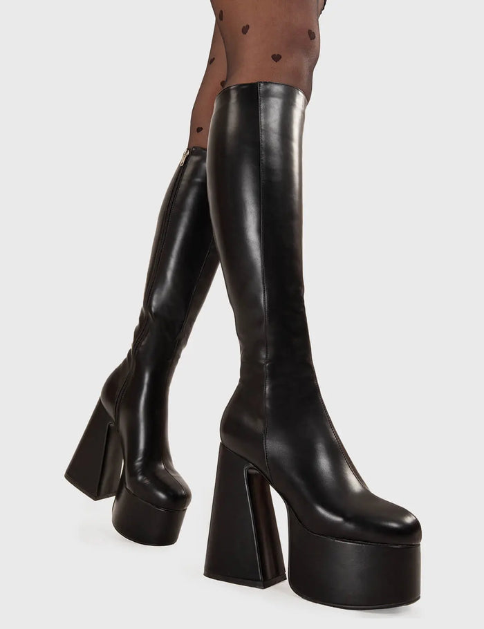 Lamoda Hate You Platform Knee High Boots