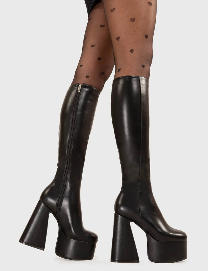 Lamoda Hate You Platform Knee High Boots