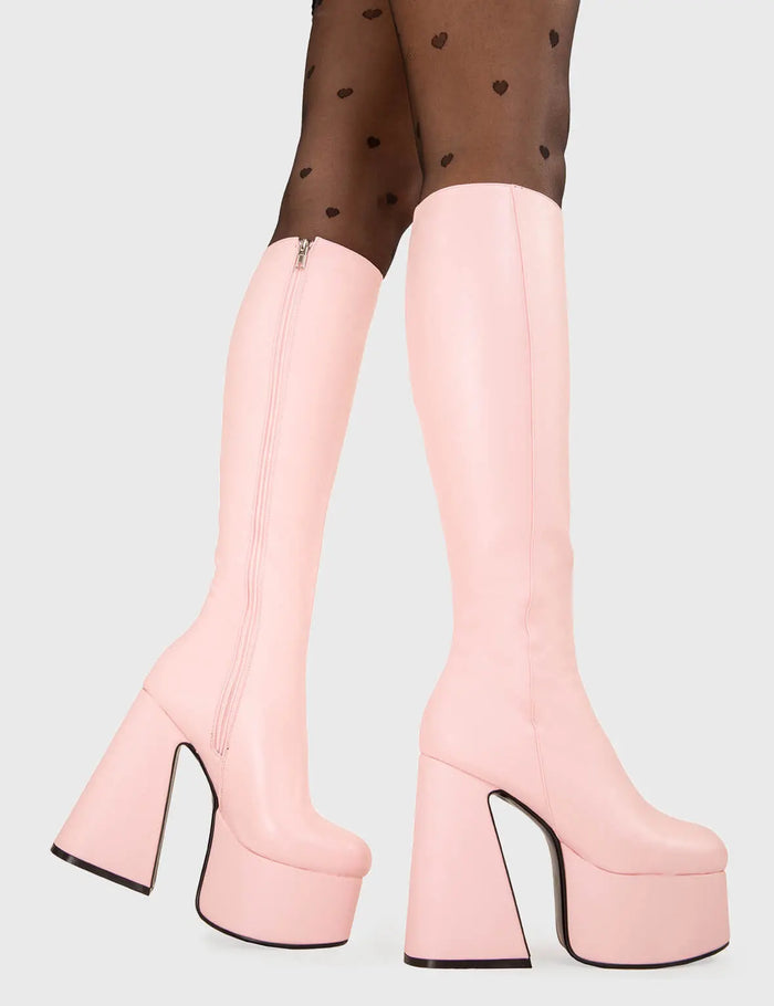 Lamoda Hate You Platform Knee High Boots