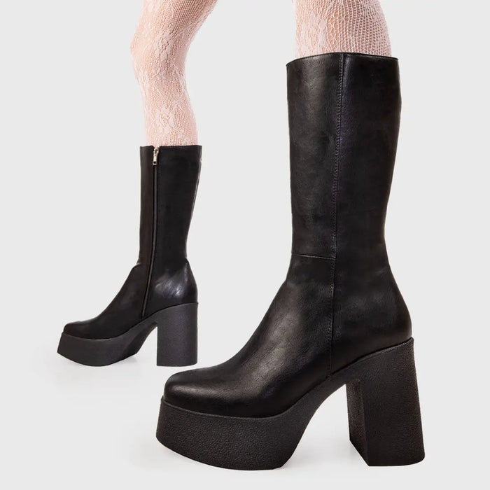 Lamoda Holler Back Platform Calf Boots