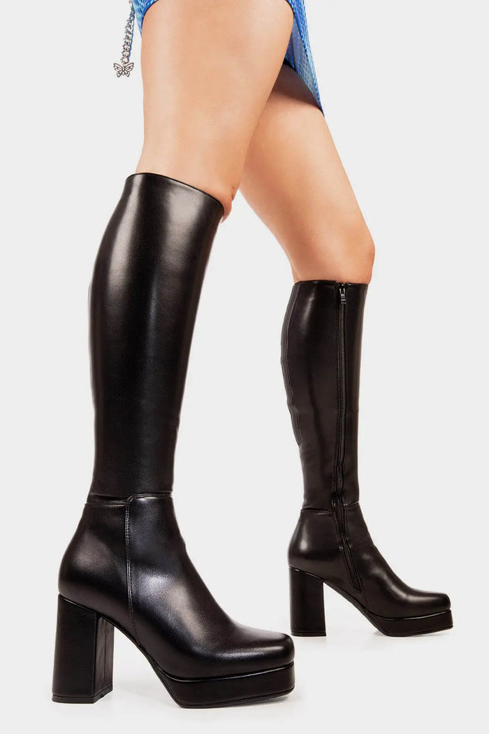 Lamoda Humble Platform Knee High Boots