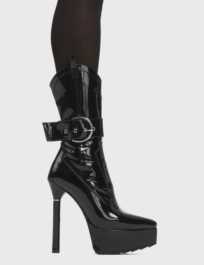 lamoda Keep Waitin' Western Platform Calf Boots
