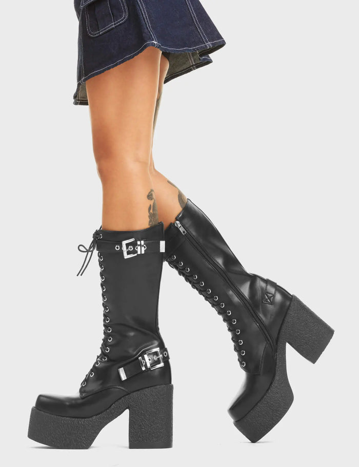 Lamoda Let U Down Platform Calf Boots