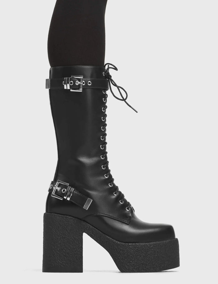 lamoda Let U Down Platform Calf Boots
