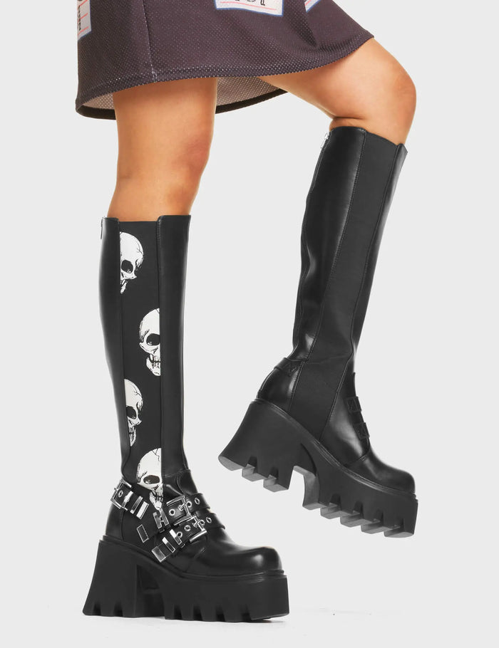 Lamoda Mayhem Chunky Platform Knee High Boots