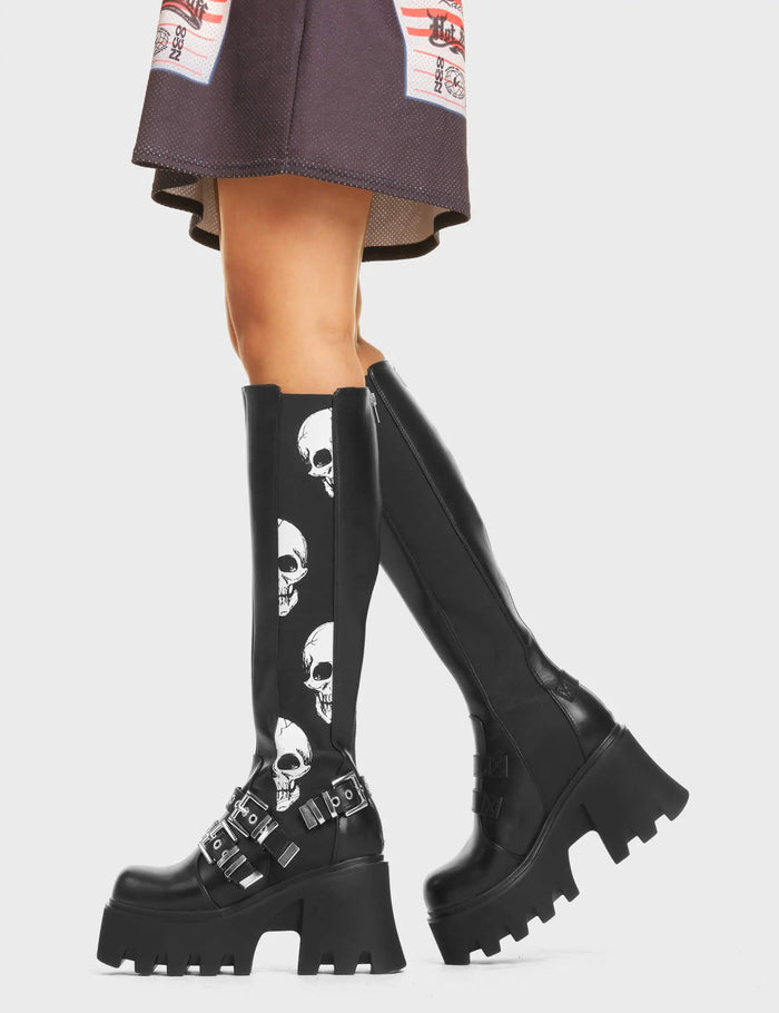 Lamoda Mayhem Chunky Platform Knee High Boots