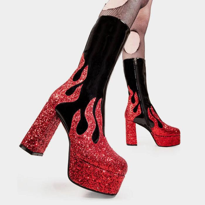 Lamoda Miami Platform Calf Boots