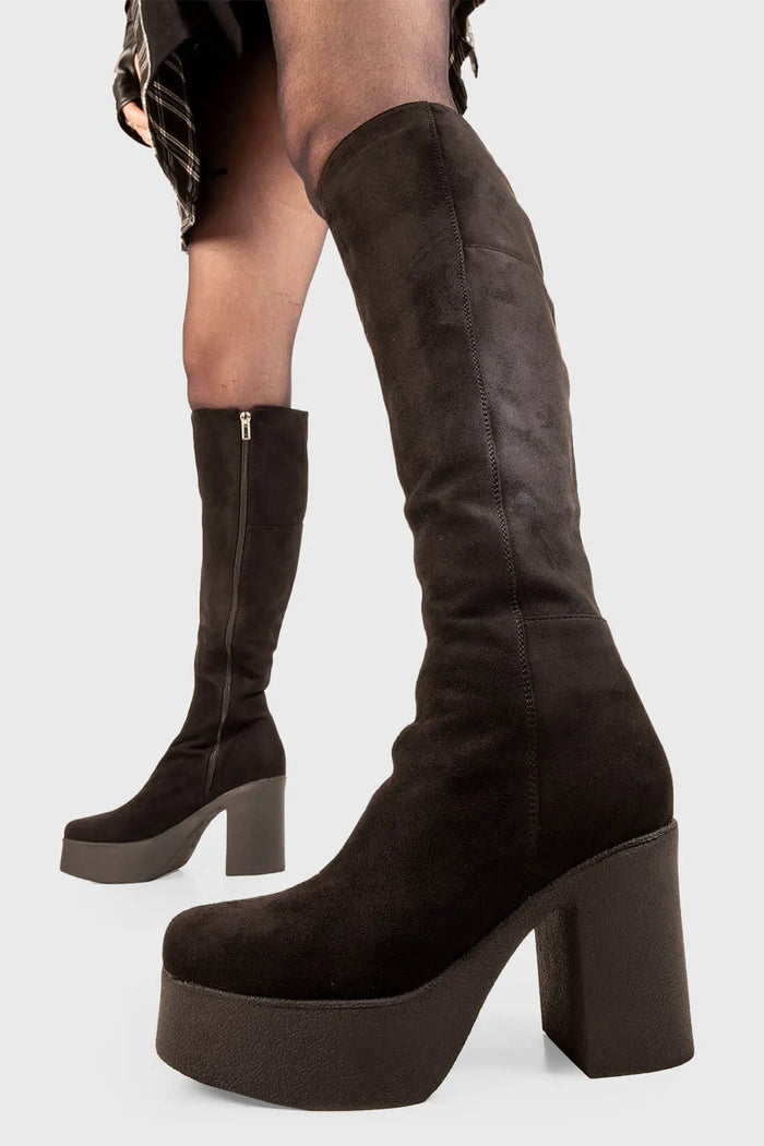 lamoda Mundane Nights Knee High Platform Boots