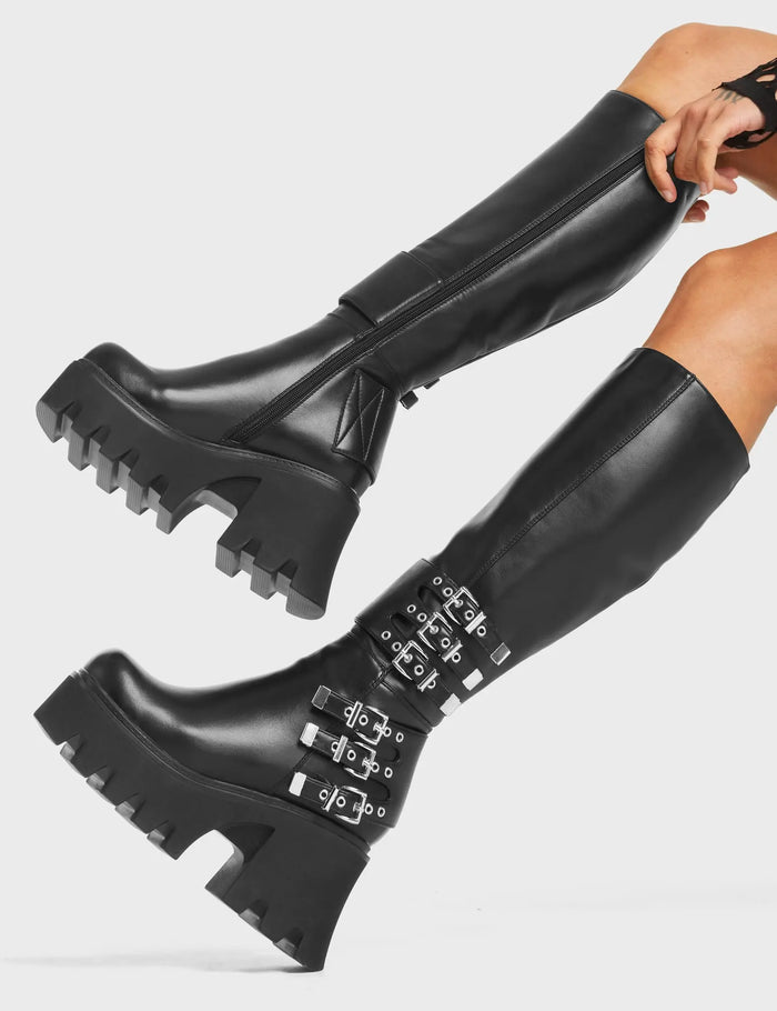 Lamoda My Prince Chunky Platform Knee High Boots