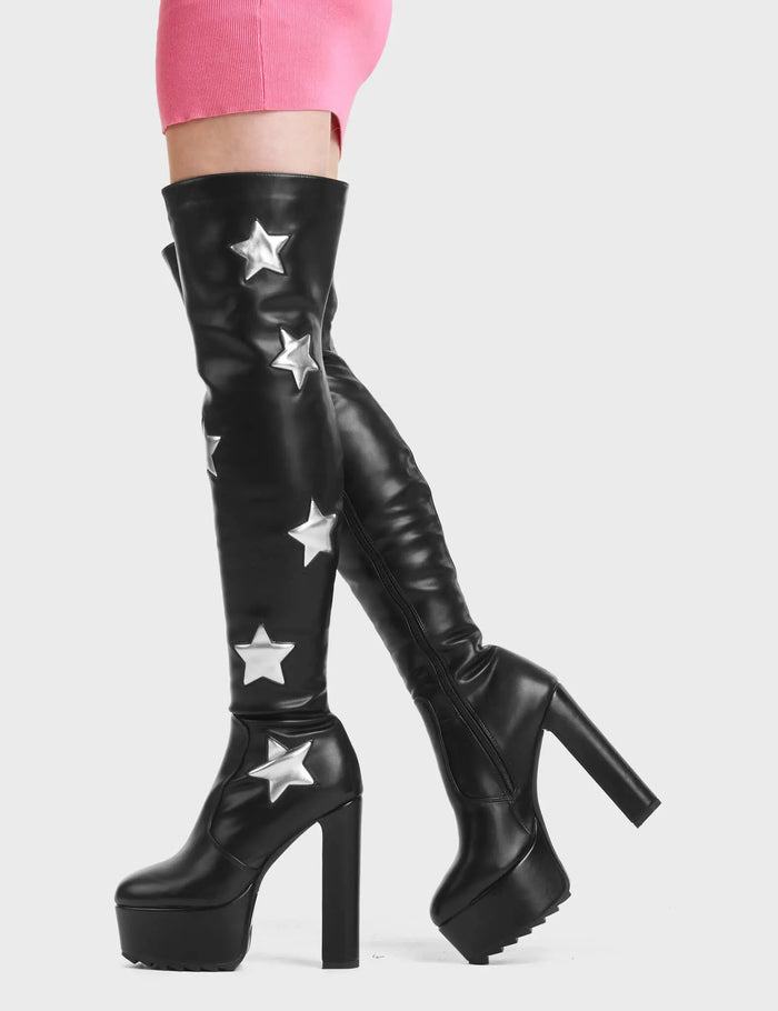 Lamoda Nebula Platform Thigh High Boots