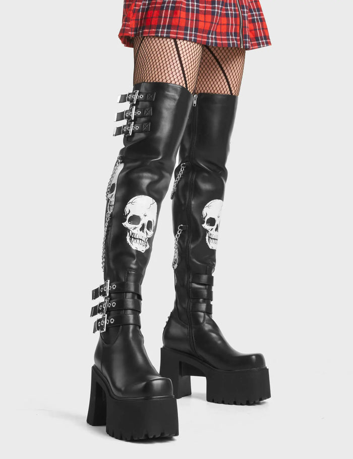 Lamoda Nemesis Chunky Platform Thigh High Boots
