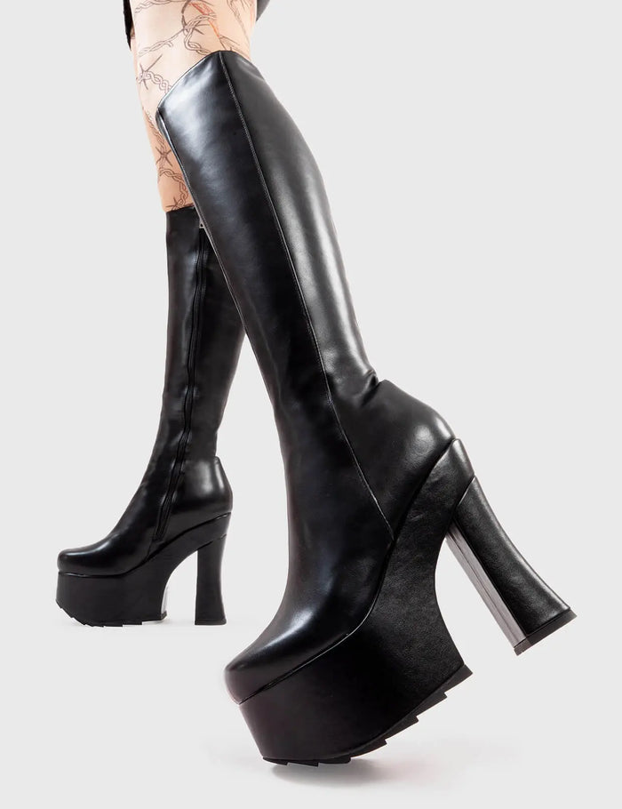 lamoda Night Vision Platform Knee High Boots