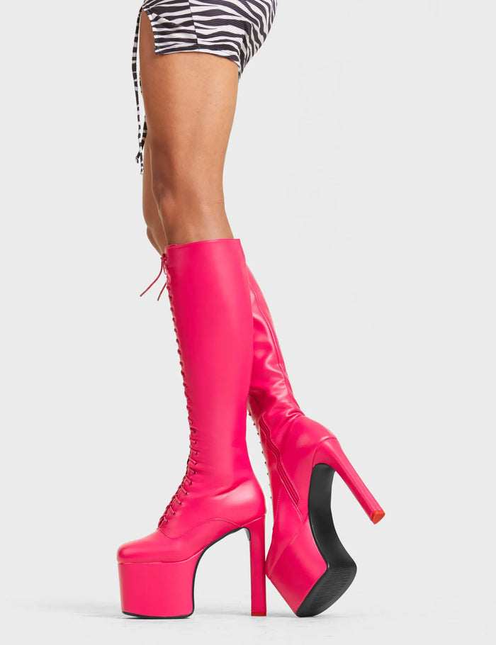 Lamoda Nowhere To Run Platform Knee High Boots