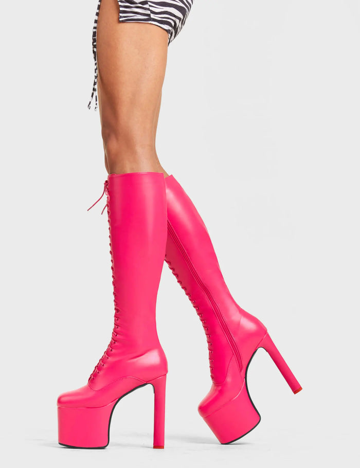Lamoda Nowhere To Run Platform Knee High Boots