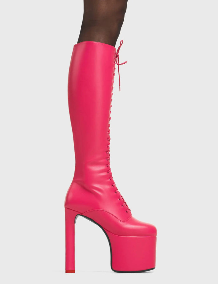 lamoda Nowhere To Run Platform Knee High Boots