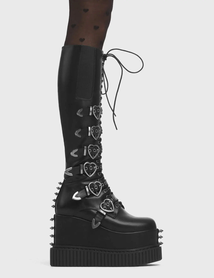 lamoda Overkill Chunky Platform Knee High Boots